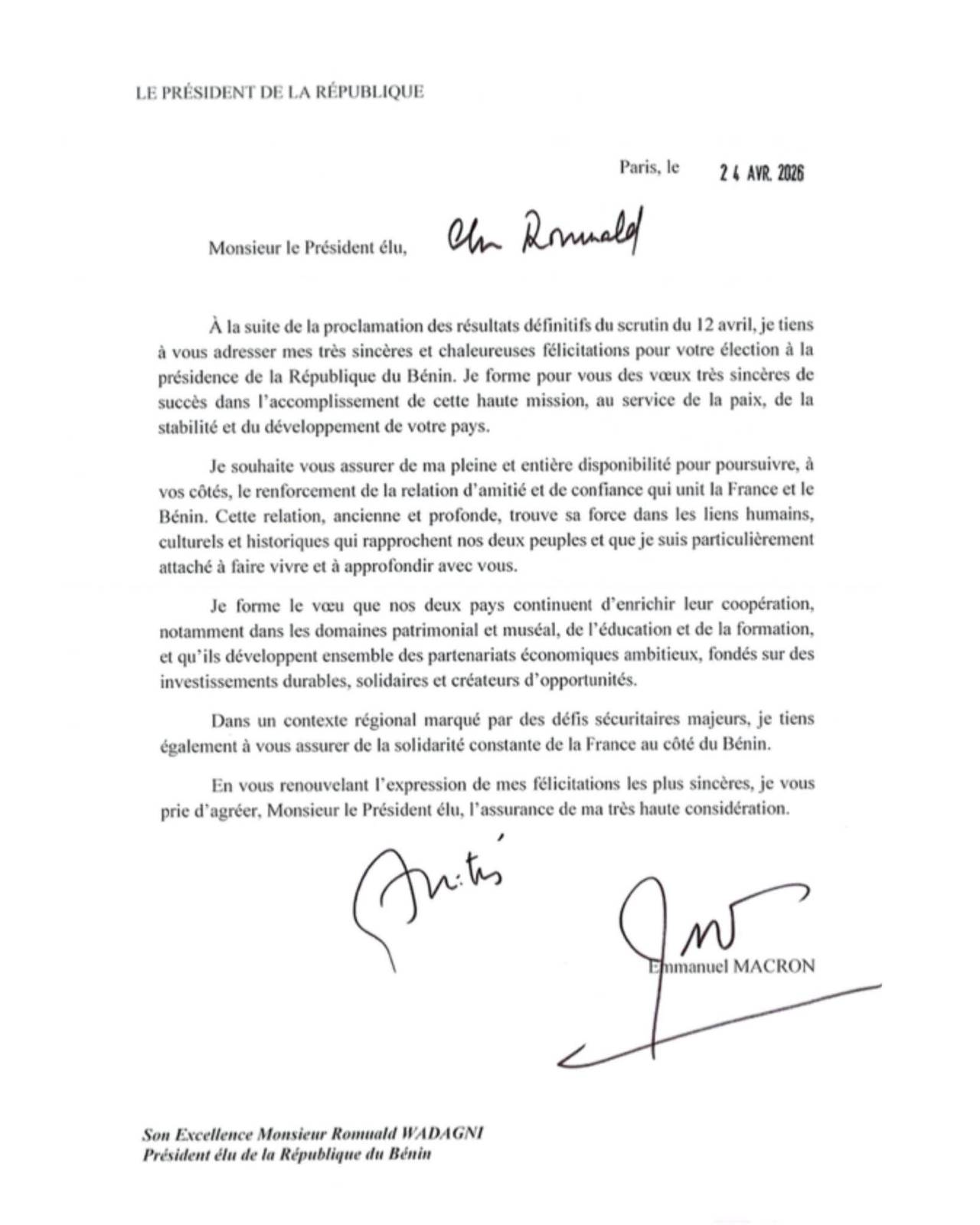 Coopération France-Bénin