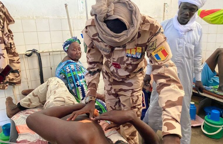 Commandant tchado-centrafricain en mission de soutien aux soldats blessés