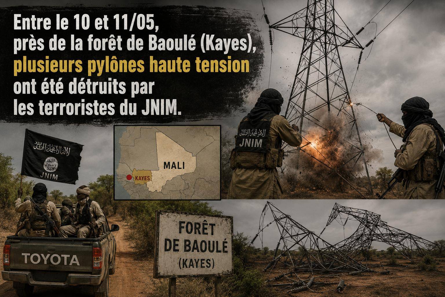 Mali : Bamako paralysée par les attaques du jnim sur les pylônes électriques