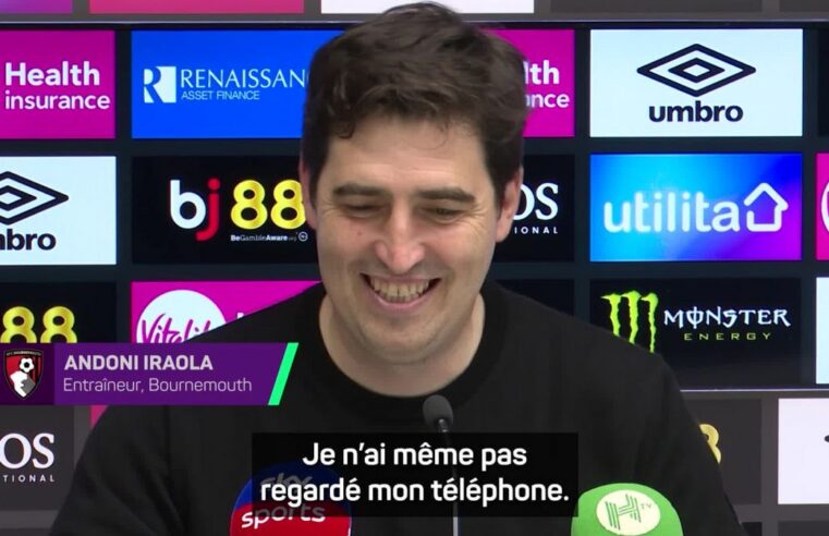 Andoni Iraola salue le titre d&rsquo;Arsenal après le nul de Bournemouth face à Manchester City