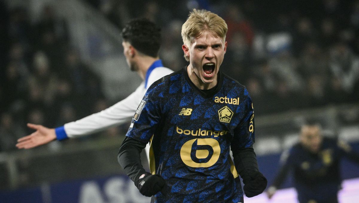 Les Dogues de Lille célèbrent leur victoire contre Auxerre lors du match aller (3-4).