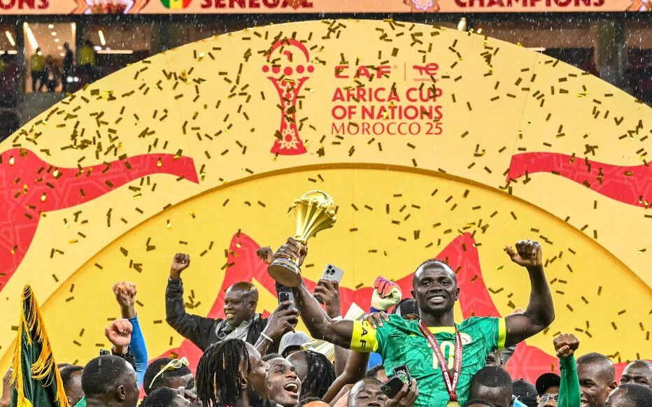 Match du Sénégal en CAN : célébrations des joueurs sur le terrain