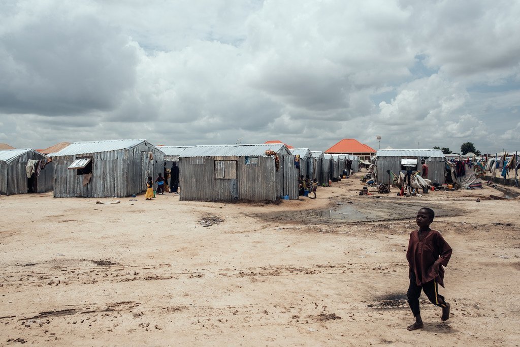 Un enfant dans un camp de déplacés à Maiduguri, au Nigeria.