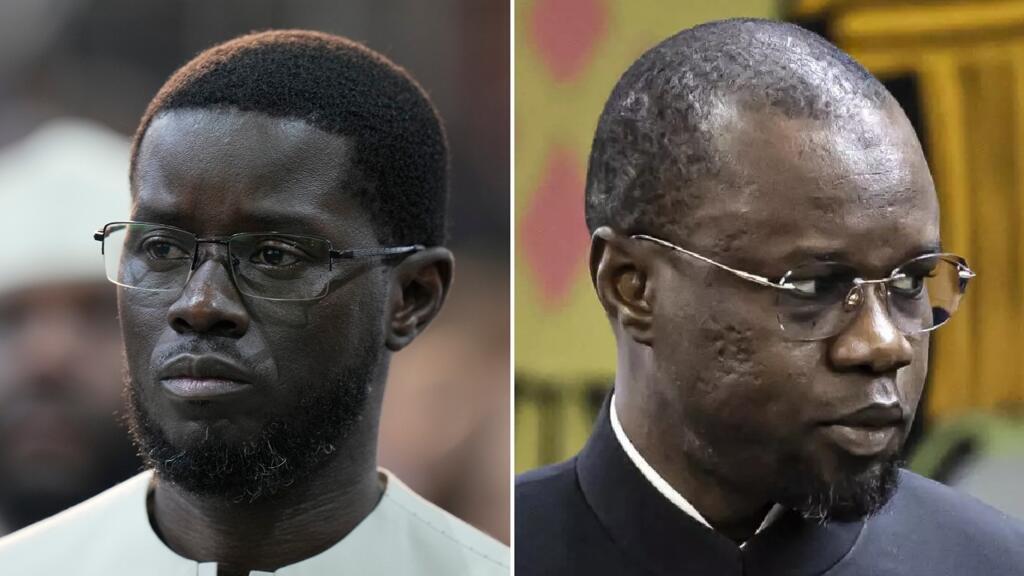 Le président du Sénégal Bassirou Diomaye Faye et l'ex-Premier ministre Ousmane Sonko lors d'une réunion officielle