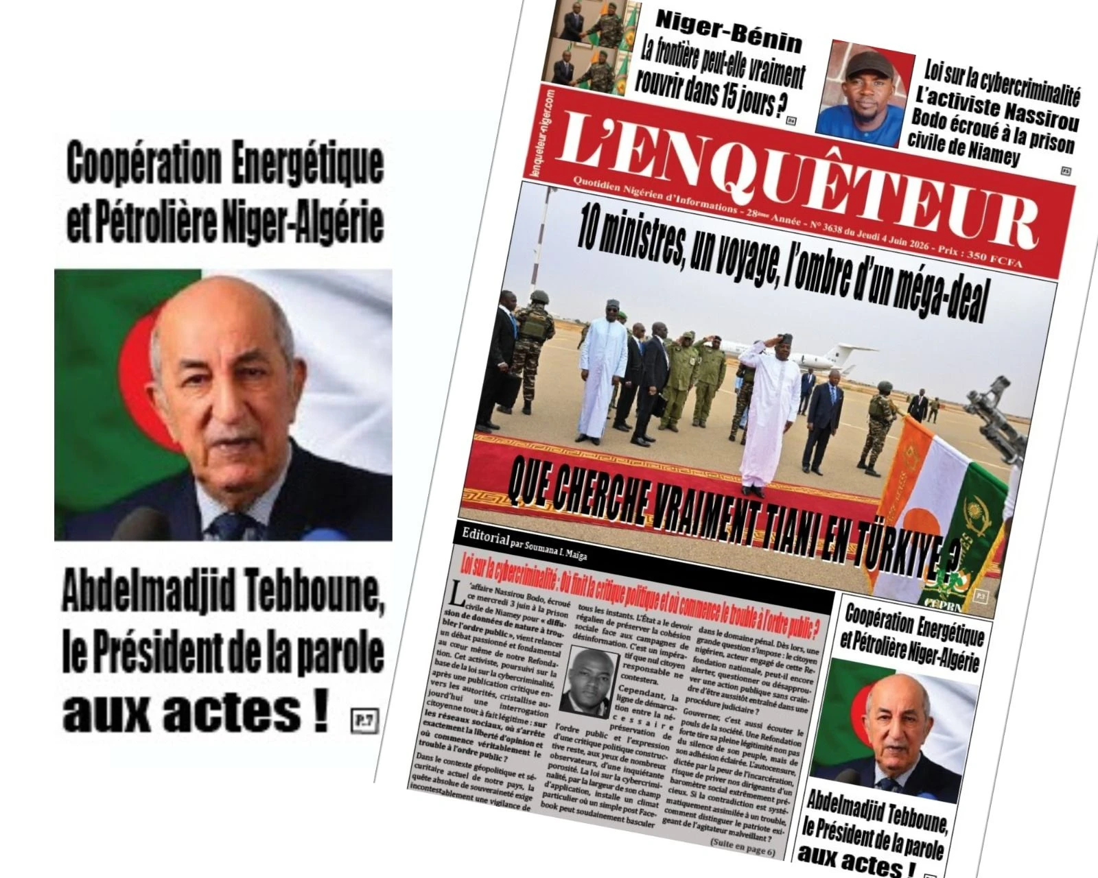 Un média nigérien salue la diplomatie d&rsquo;action du Président Tebboune