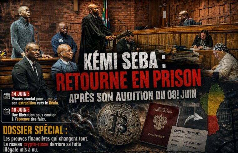 Kemi Seba : la justice sud-africaine prolonge sa détention, enquête sur des cryptomonnaies russes