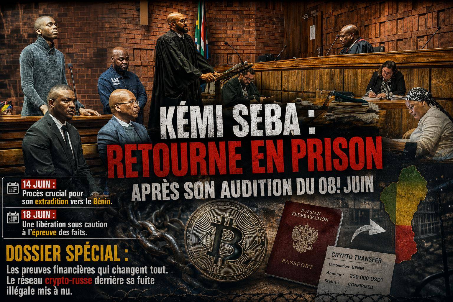 Kemi Seba : la justice sud-africaine prolonge sa détention, enquête sur des cryptomonnaies russes
