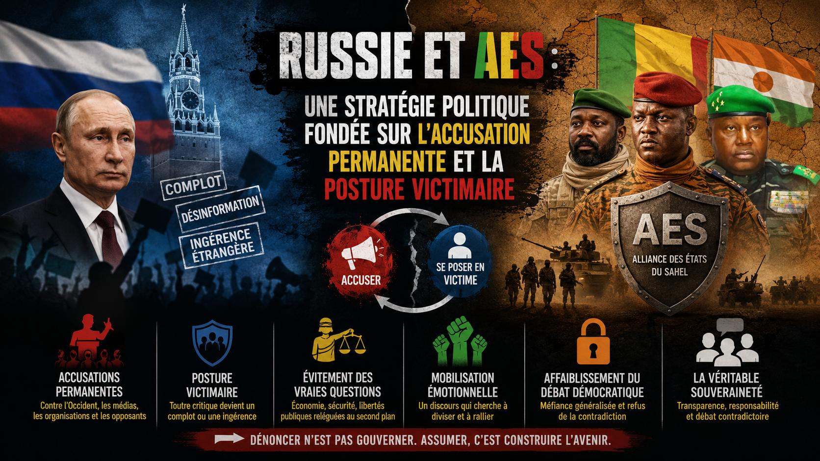 Stratégie victimaire : quand les dirigeants du Sahel et Moscou fuient le débat par la polémique