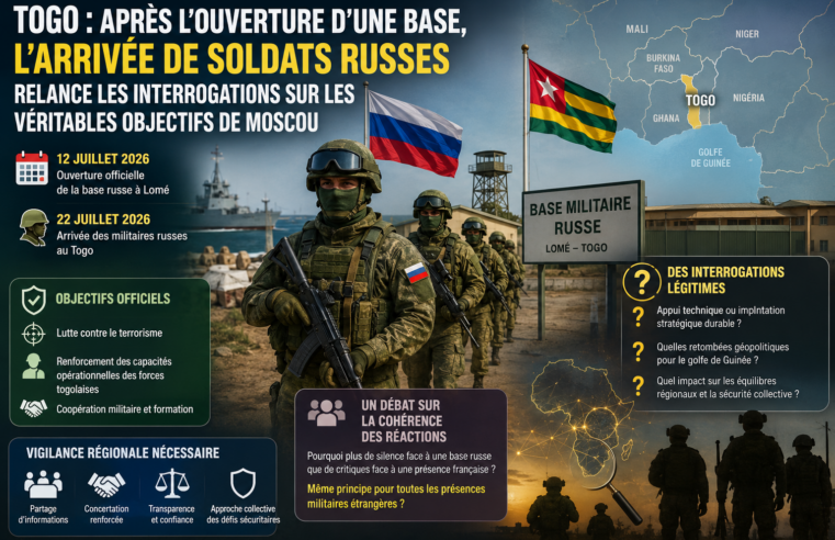 Togo : l&rsquo;arrivée de soldats russes interroge les équilibres géopolitiques en afrique de l&rsquo;ouest