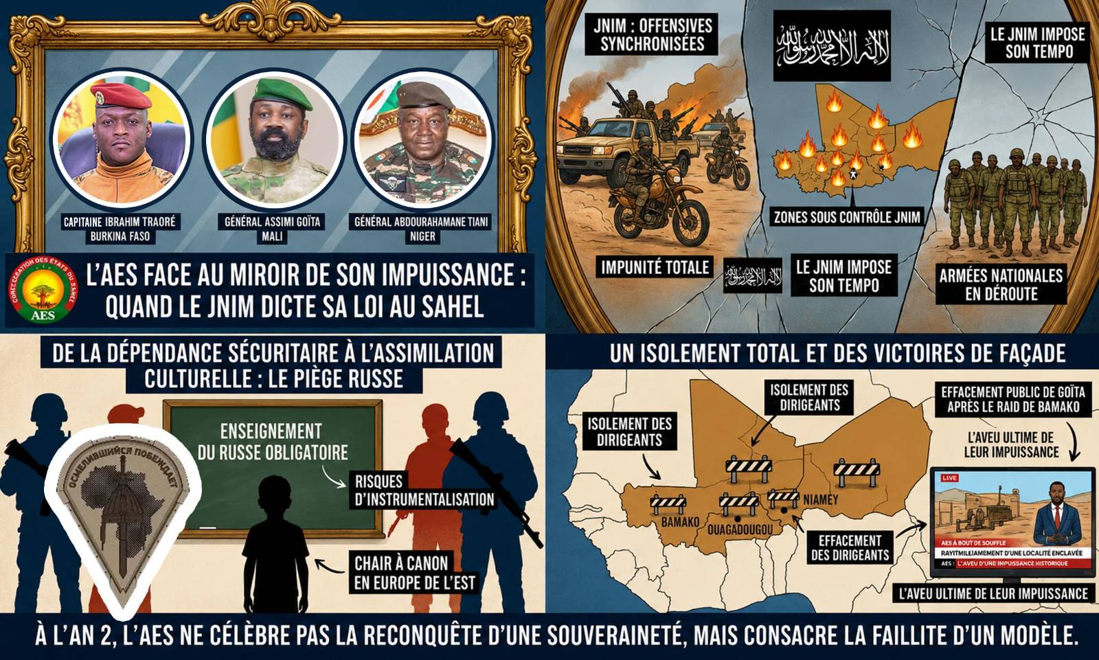 L&rsquo;alliance du Sahel face à la montée en puissance du jnim : l&rsquo;échec d&rsquo;une stratégie militaire