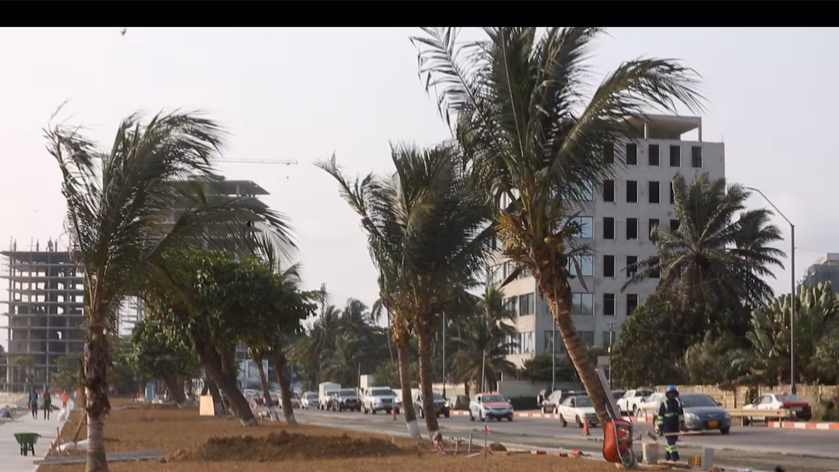 chantier du front de mer de Libreville en cours