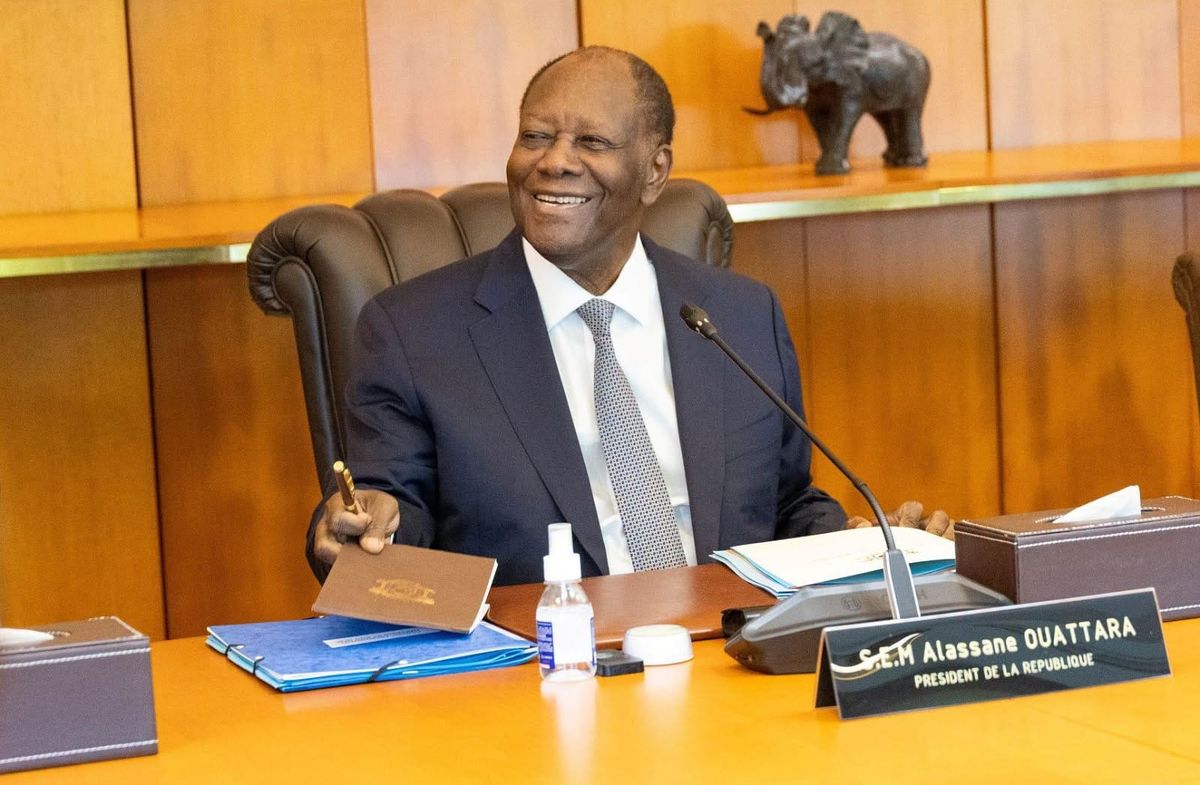 Le président Alassane Ouattara lors de la présentation des financements pour le développement ivoirien