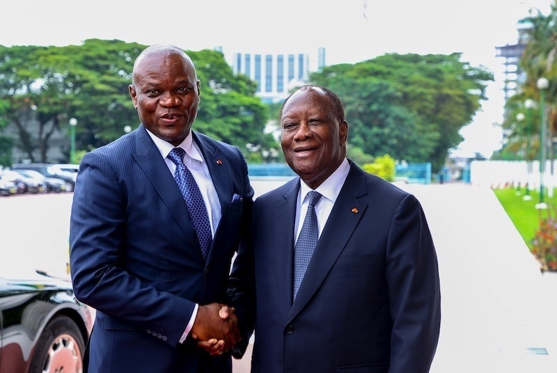Les présidents gabonais et ivoirien lors d'une rencontre officielle