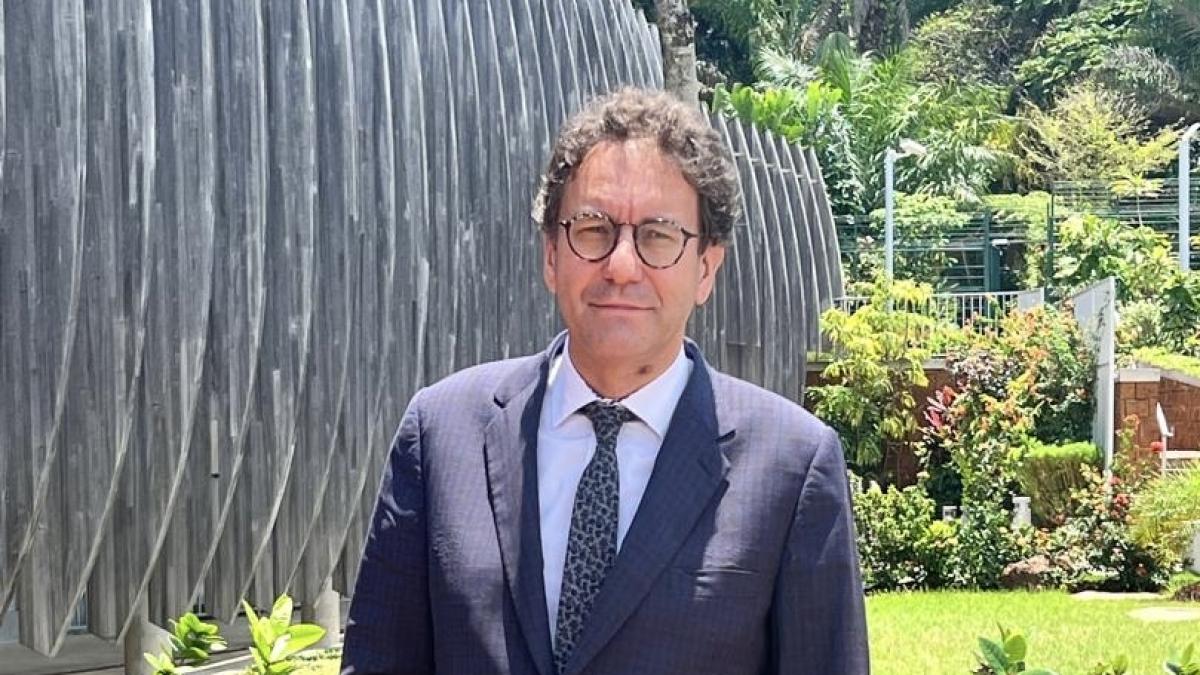 L’ambassadeur de France au Gabon, Fabrice Mauriès, lors de son discours sur la coopération militaire