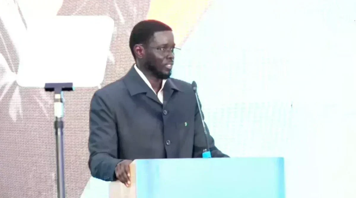 le président Bassirou Diomaye Faye lors de son discours