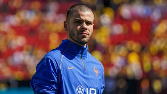 Lucas Chevalier, gardien du PSG, lors d'un entraînement