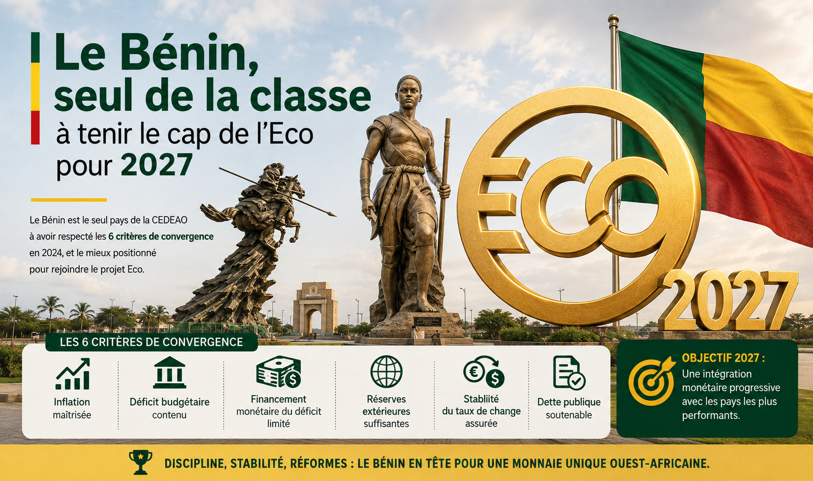 Le Bénin en tête de la course vers l&rsquo;eco en 2027