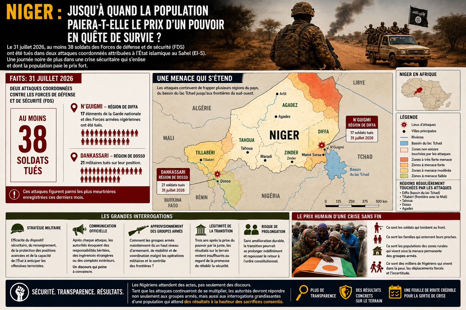 Niger : l&rsquo;étau sécuritaire se resserre face à l&rsquo;impasse politique