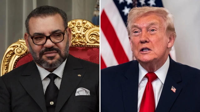 Le roi Mohammed VI et Donald Trump lors d'une rencontre officielle.
